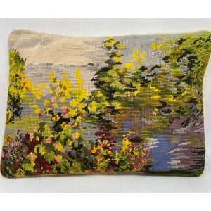 Keeco Vintage Pillow Floral Wool Tapestry Throw Cottagecore GrandmaCore
